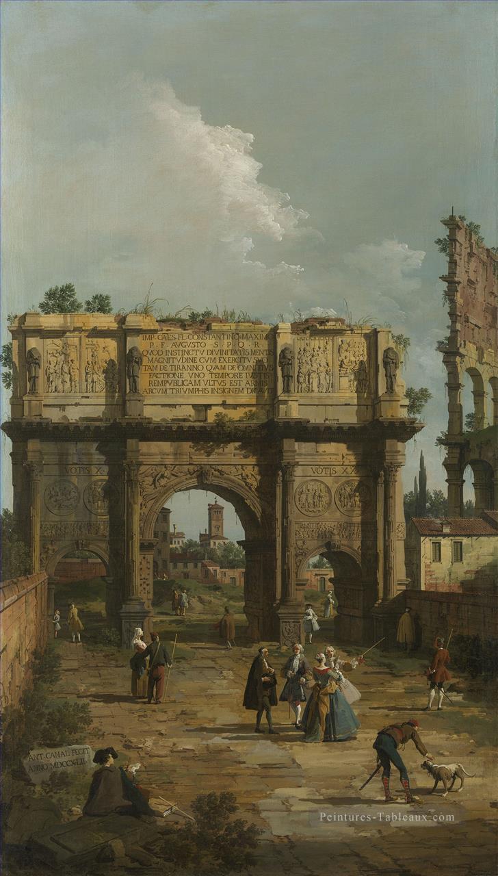 Rome l’arche de Constantin 1742 Canaletto Peintures à l'huile